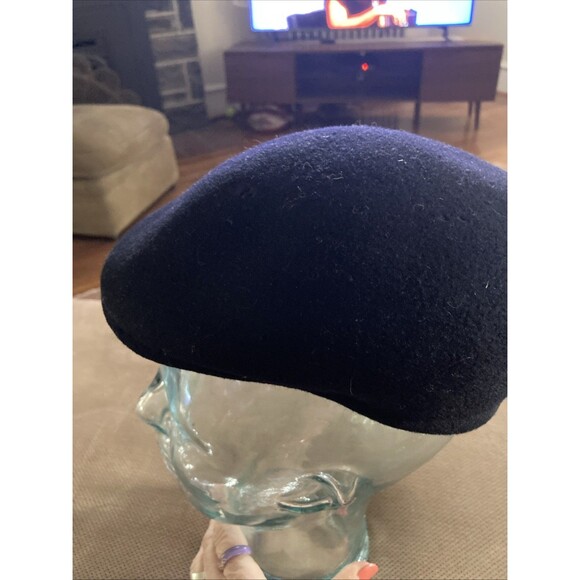 Kangol Black Wool cab hat made In England size Small Cap Golf Mod - Picture 3 of 8